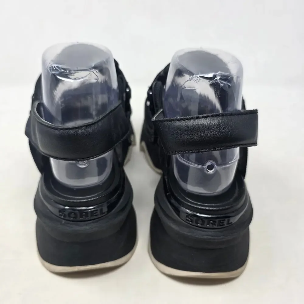 Sorel Black Chunky Platform Sport Sandals Strappy Open Toe Women’s Size 9